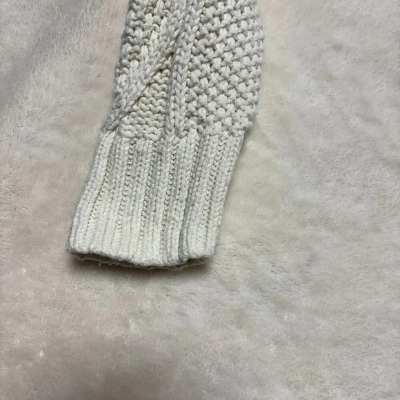 Madewell Classic Cable Open Knit Off White Crew‎ Neck Sweater Small - Picture 5 of 11